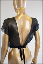 Vintage 1930s Black Silk Chiffon Ballet Top