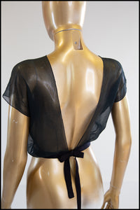 Vintage 1930s Black Silk Chiffon Ballet Top