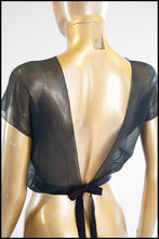 Vintage 1930s Black Silk Chiffon Ballet Top