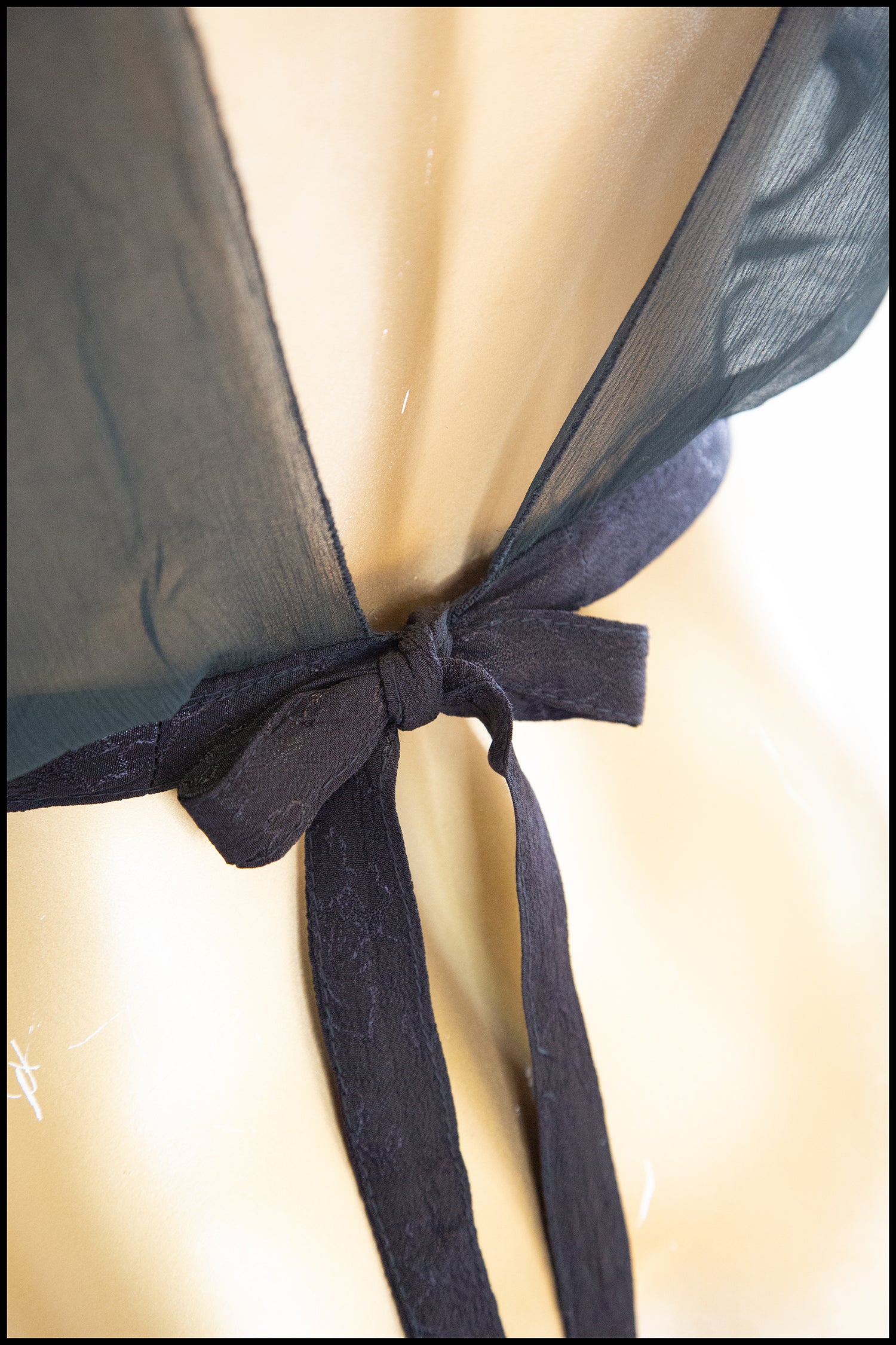 Vintage 1930s Black Silk Chiffon Ballet Top