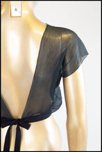 Vintage 1930s Black Silk Chiffon Ballet Top