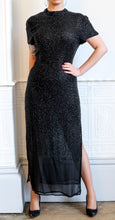 Vintage 1980s Black Beaded Gown