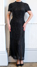 Vintage 1980s Black Beaded Gown