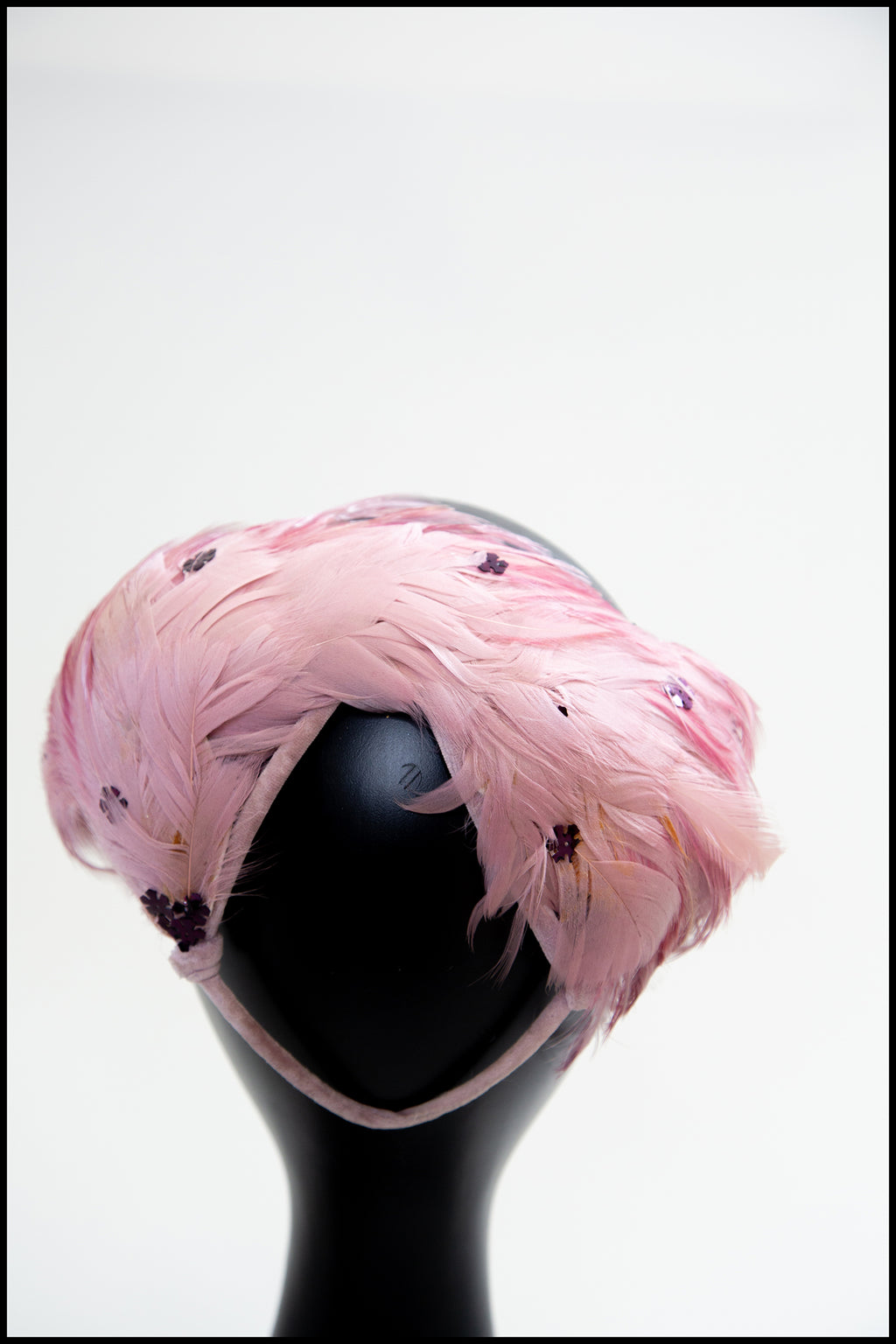 Vintage 1950s Pink Feather Hat