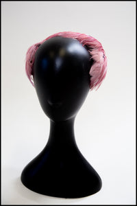 Vintage 1950s Pink Feather Hat