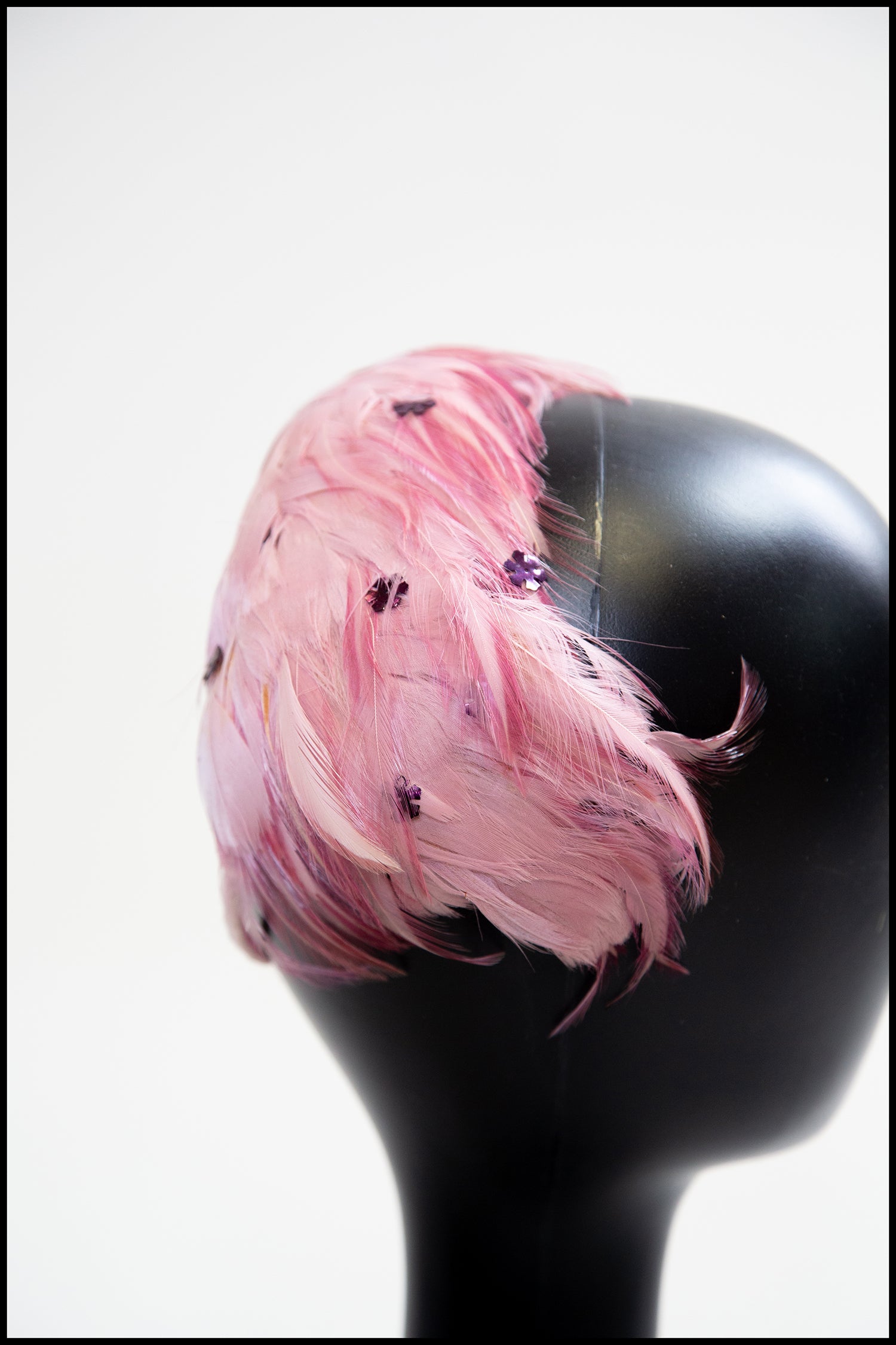 Vintage 1950s Pink Feather Hat