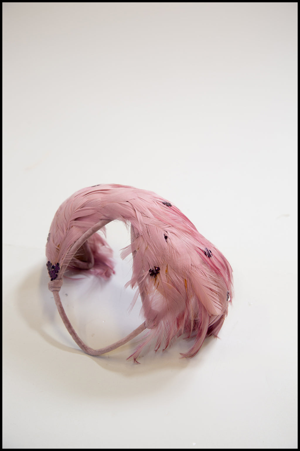 Vintage 1950s Pink Feather Hat