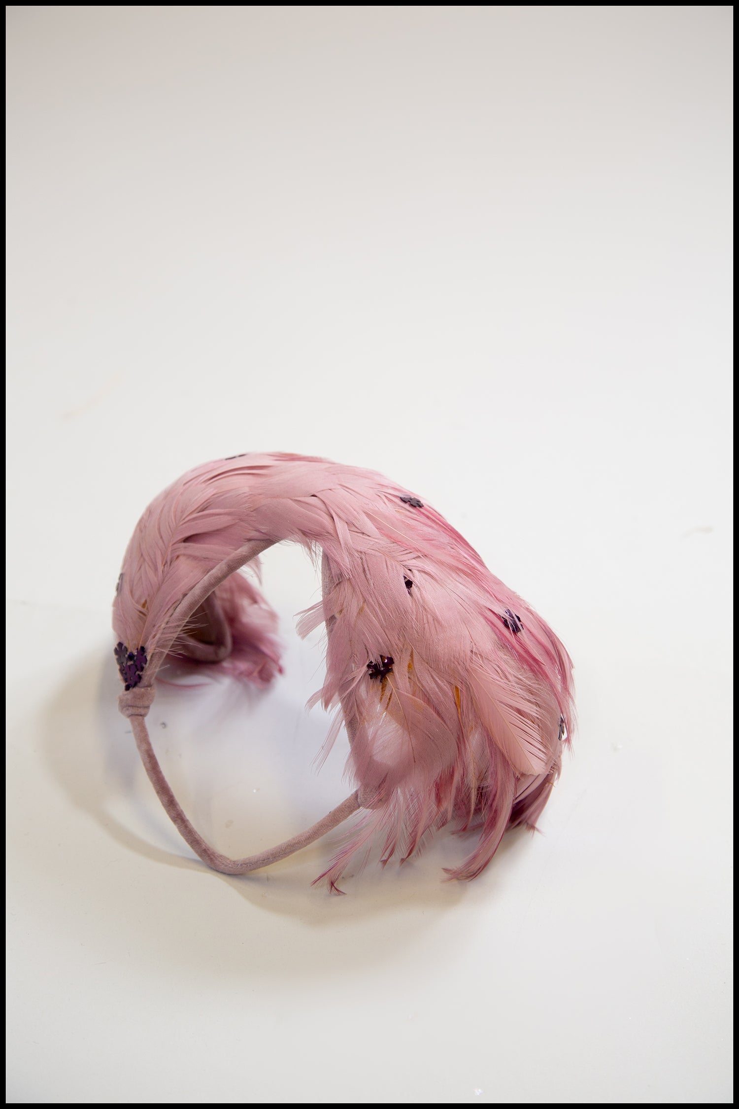 Vintage 1950s Pink Feather Hat