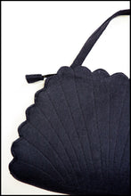 Vintage 1940s Black Wool Felt Hand Bag