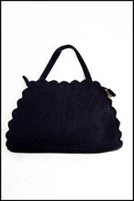 Vintage 1940s Black Wool Felt Hand Bag