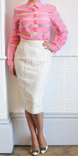 Vintage 1980s Candy Pink White Stripe Silk Blouse