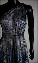 Cher - One Shoulder Silver Holographic Gown