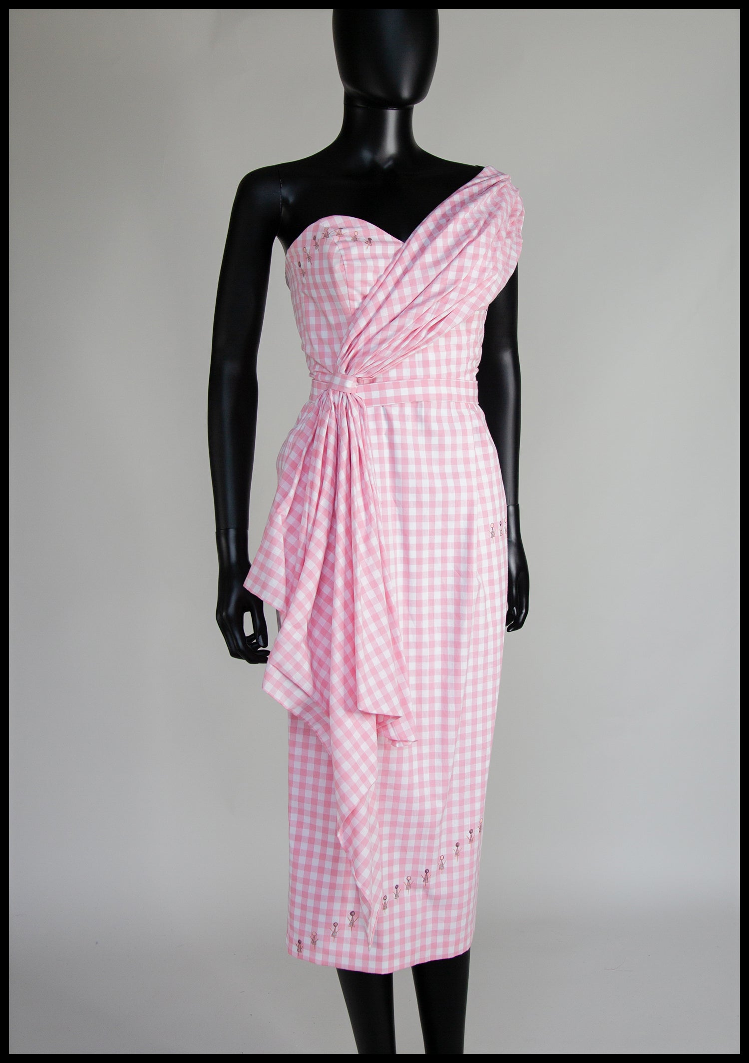 Genggang - Pink Gingham Cotton Midi Dress