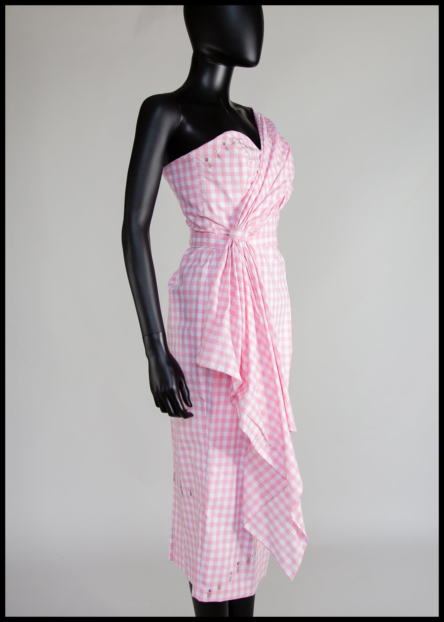 Genggang - Pink Gingham Cotton Midi Dress