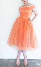 Vintage 1950s Orange Prom Dress