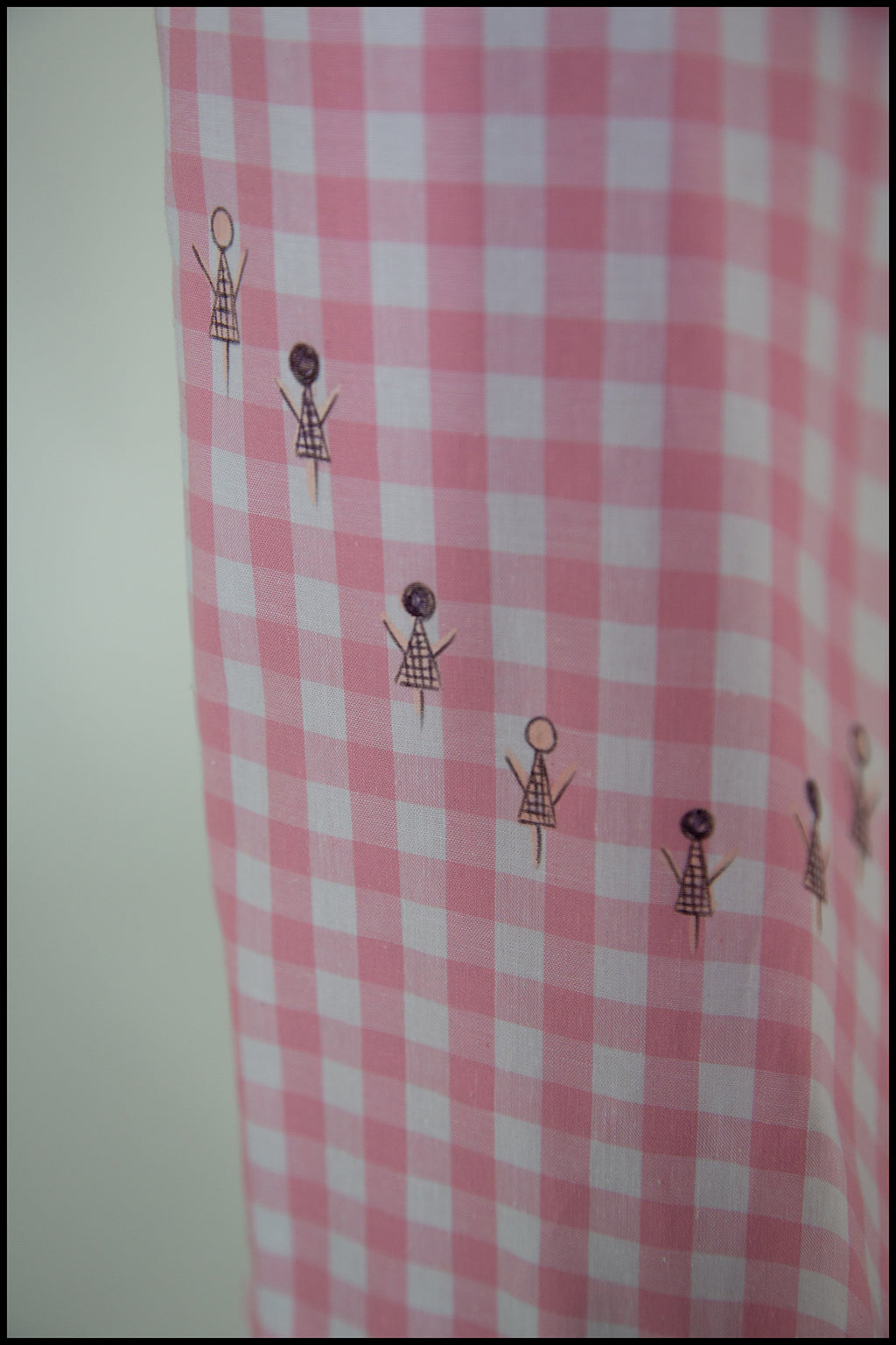 Pink Gingham Cotton Midi Dress