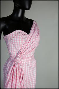 Gigi - Pink Gingham Cotton Midi Dress