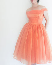 Vintage 1950s Orange Prom Dress