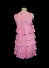 Vintage 1960s Pink Mini Ruffle Dress