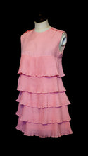 Vintage 1960s Pink Mini Ruffle Dress