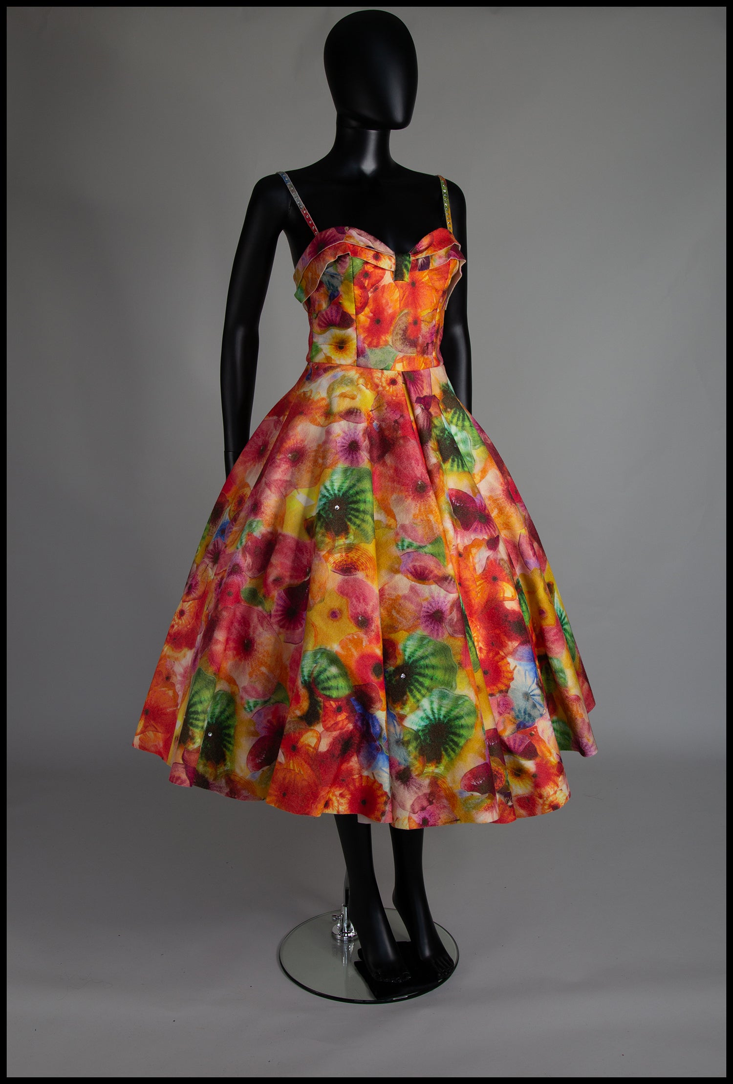 The Showgirl - Printed Wool Felt Dress - Liz Clay Collaboration