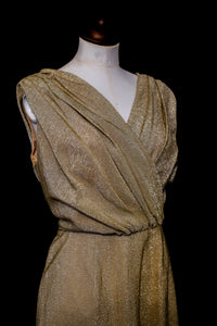 Vintage 1950s Gold Metallic Wiggle Dress