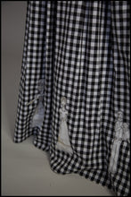 Gingham - Black and White Cotton Ballgown Dress - S