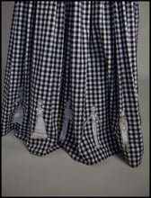 Gingham - Black and White Cotton Ballgown Dress - S
