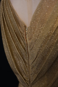 Vintage 1950s Gold Metallic Wiggle Dress