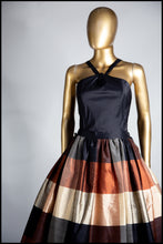 amber black silk taffeta ballgown dress Alexandra King couture designer vintage 