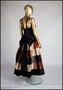 amber black silk taffeta ballgown dress Alexandra King couture designer vintage 