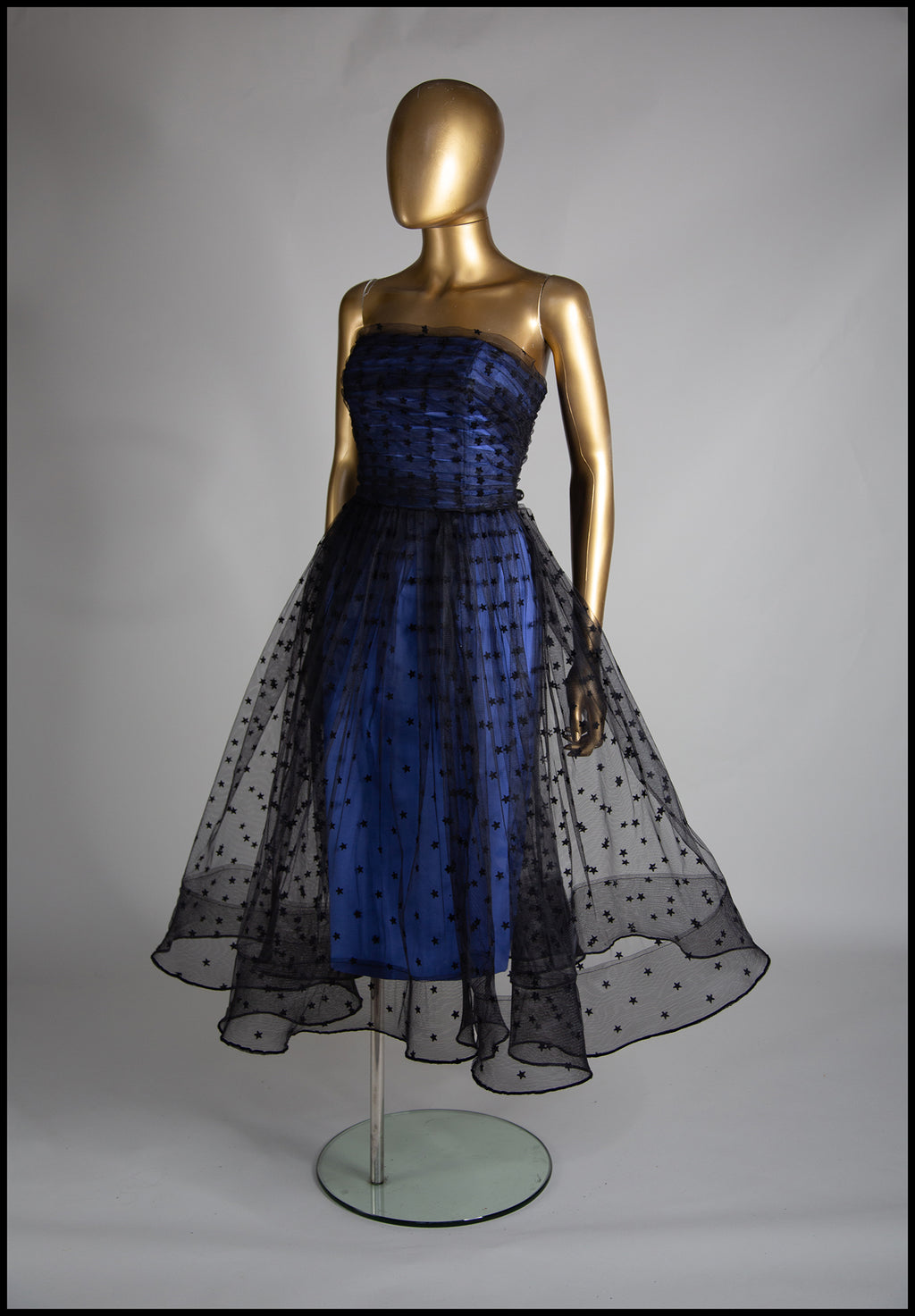 Black Magic - Star Tulle Cocktail Midi Dress