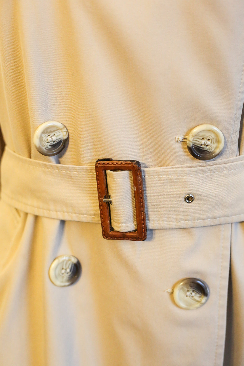 Vintage 1970s Long Beige Trench Coat