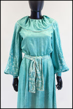 Vintage 1930s Jade Green Silk Damask Chinese Gown