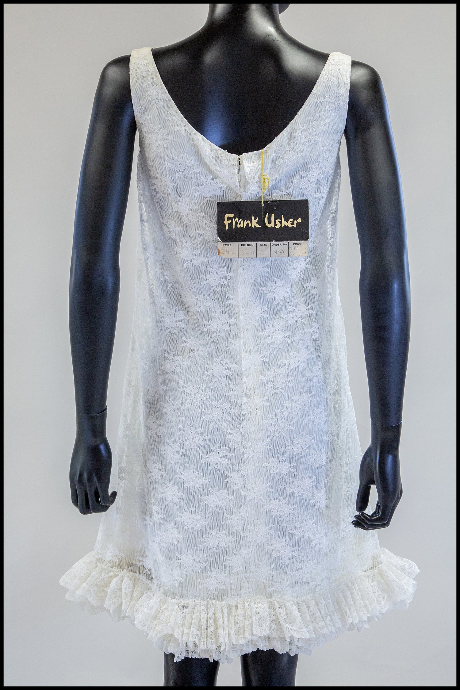 Vintage 1960s White Lace Trapeze Dress