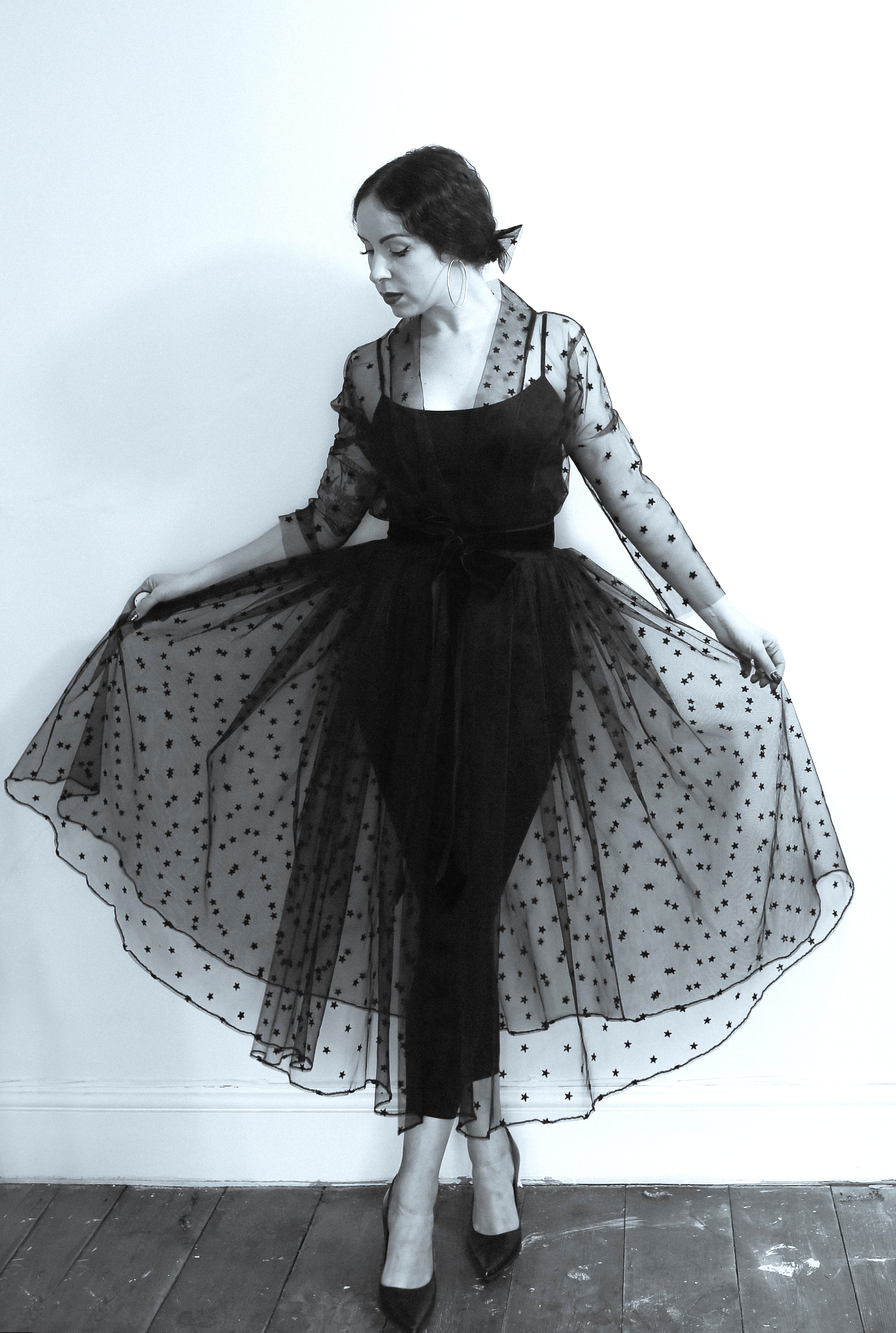 Black Magic - Tulle Coat Dress