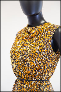 Vintage 1950s Leopard Print Shift Dress