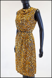 Vintage 1950s Leopard Print Shift Dress