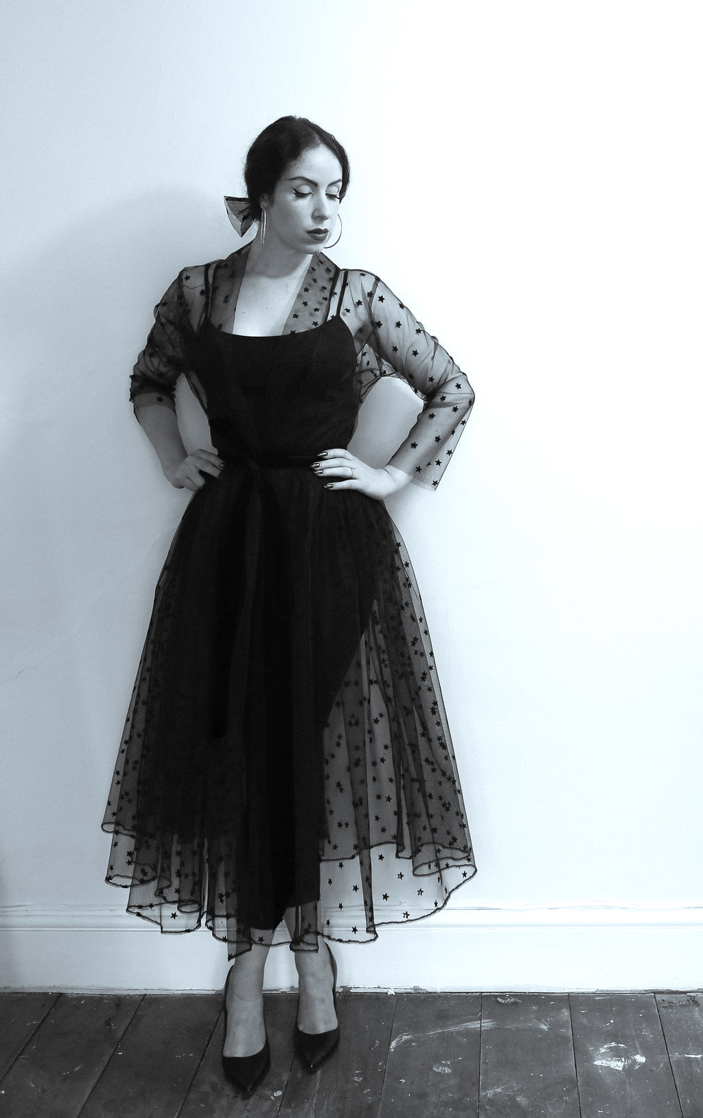 Black Magic - Tulle Coat Dress