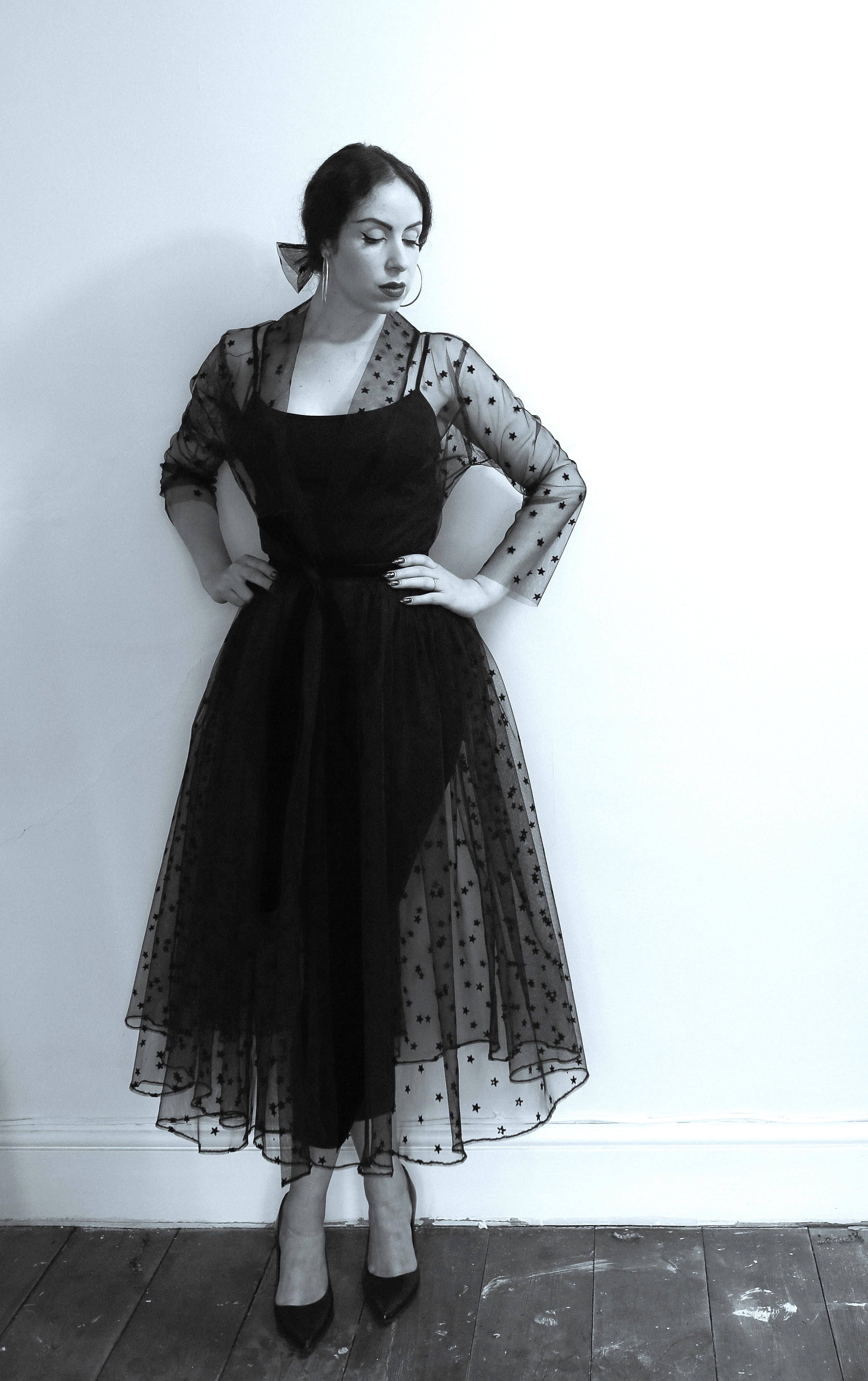 Black Magic - Tulle Coat Dress