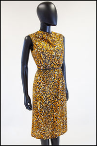 Vintage 1950s Leopard Print Shift Dress