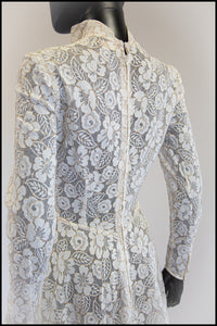 Vintage 1950s Ivory Gold Lace Princess Gown