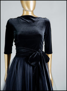 Babette - Black velvet Ballet Wrap Top