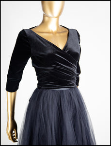 Babette - Black velvet Ballet Wrap Top