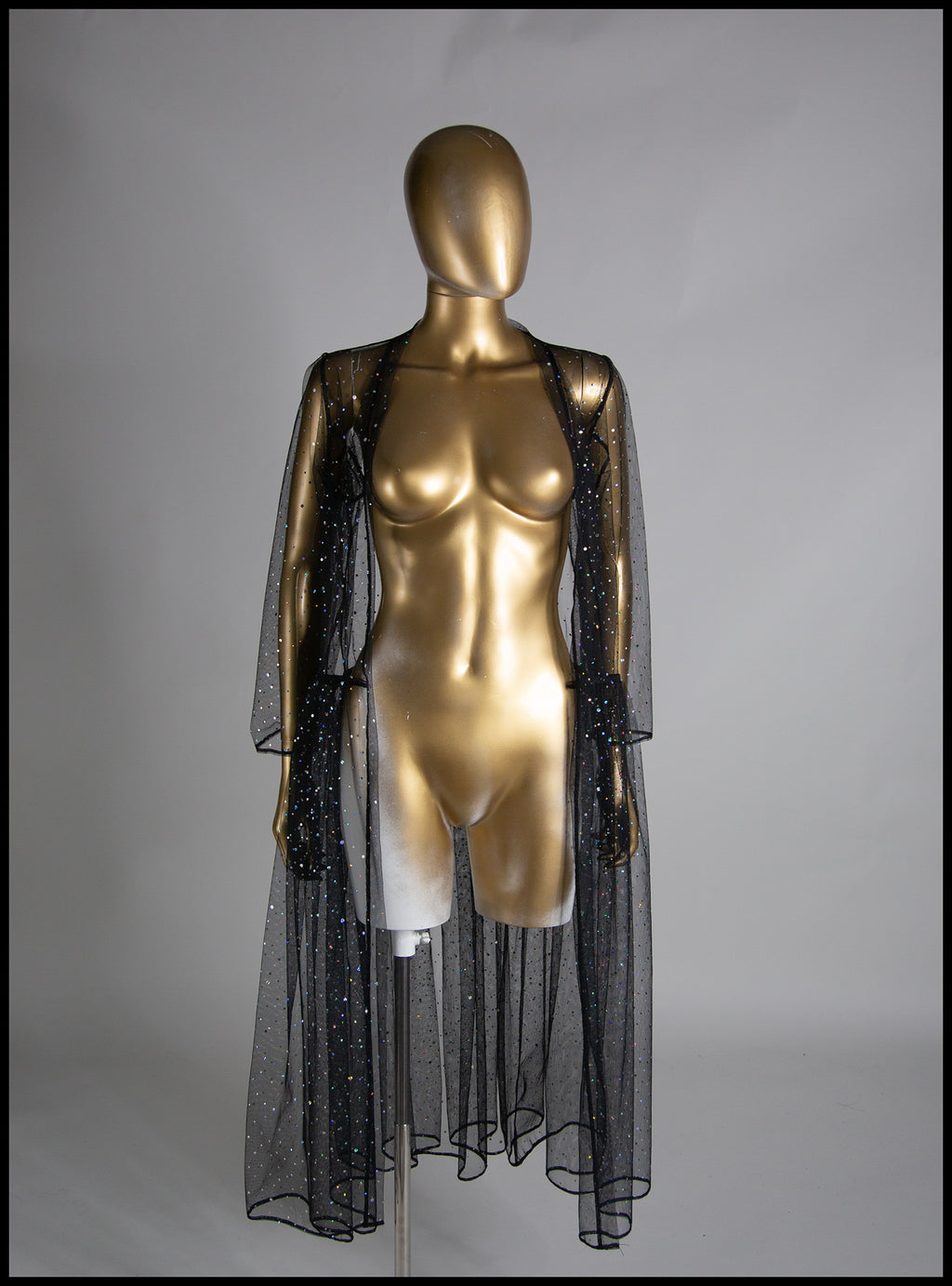 Black Disco Tulle Dress Coat