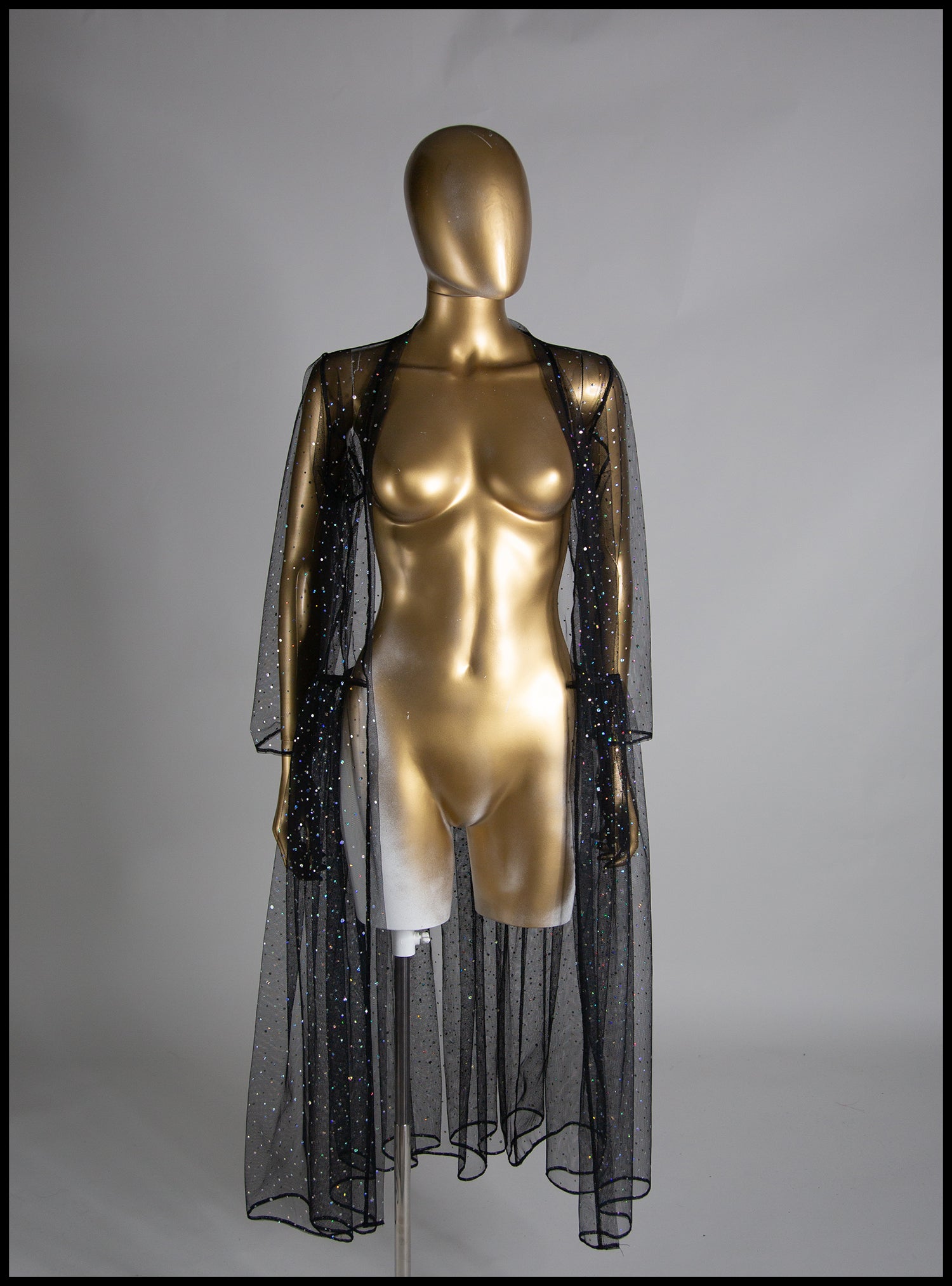 Black Disco Tulle Dress Coat