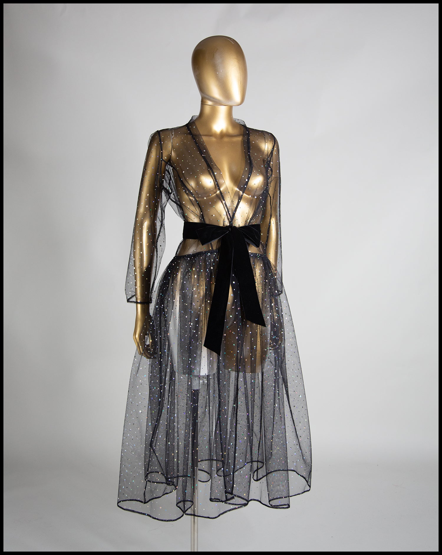 Black Disco Tulle Dress Coat