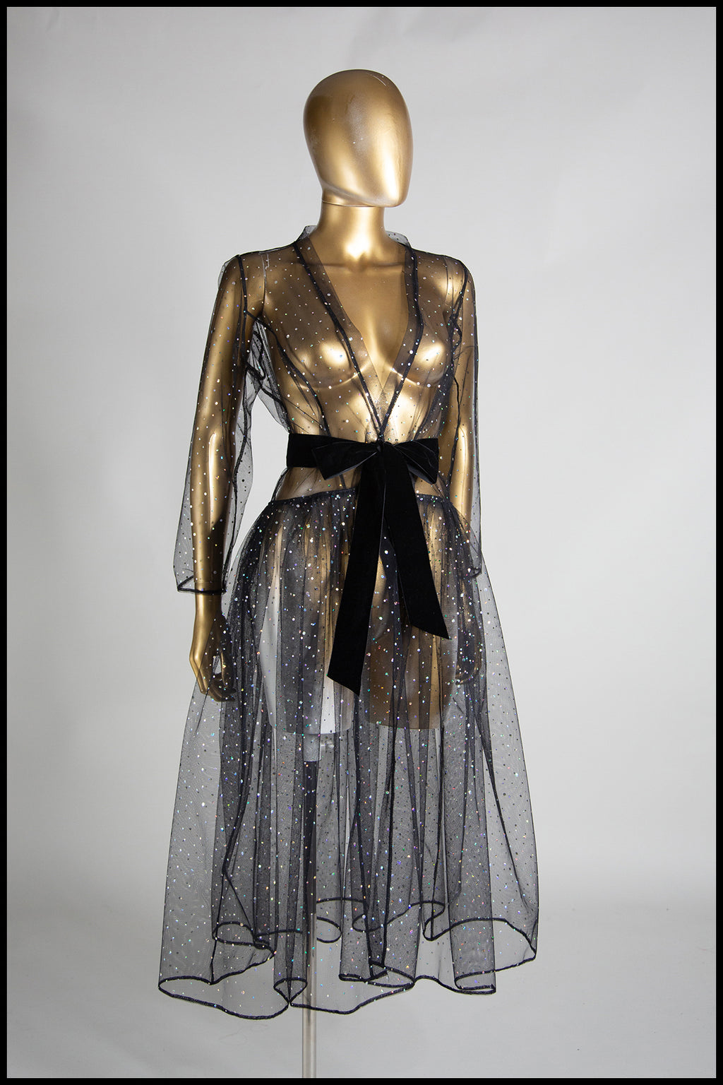 Black Disco Tulle Dress Coat