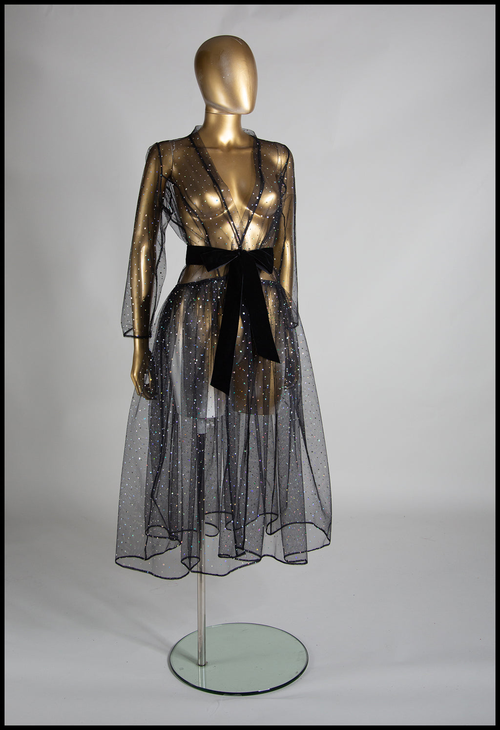 Black Disco Tulle Dress Coat