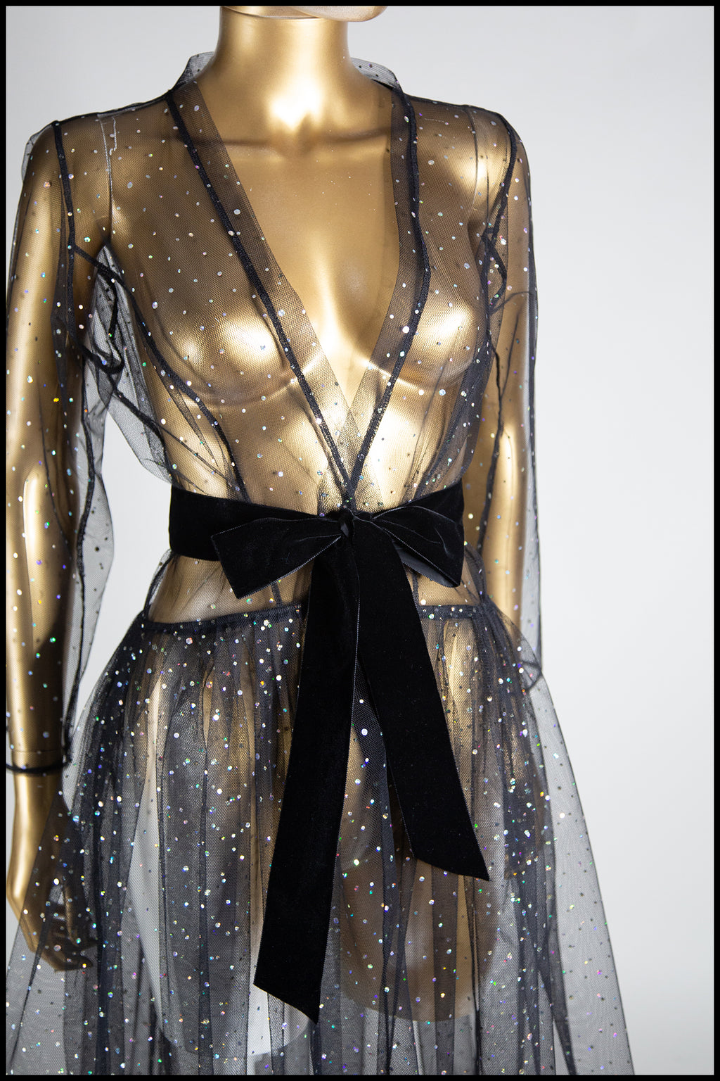 Black Disco Tulle Dress Coat